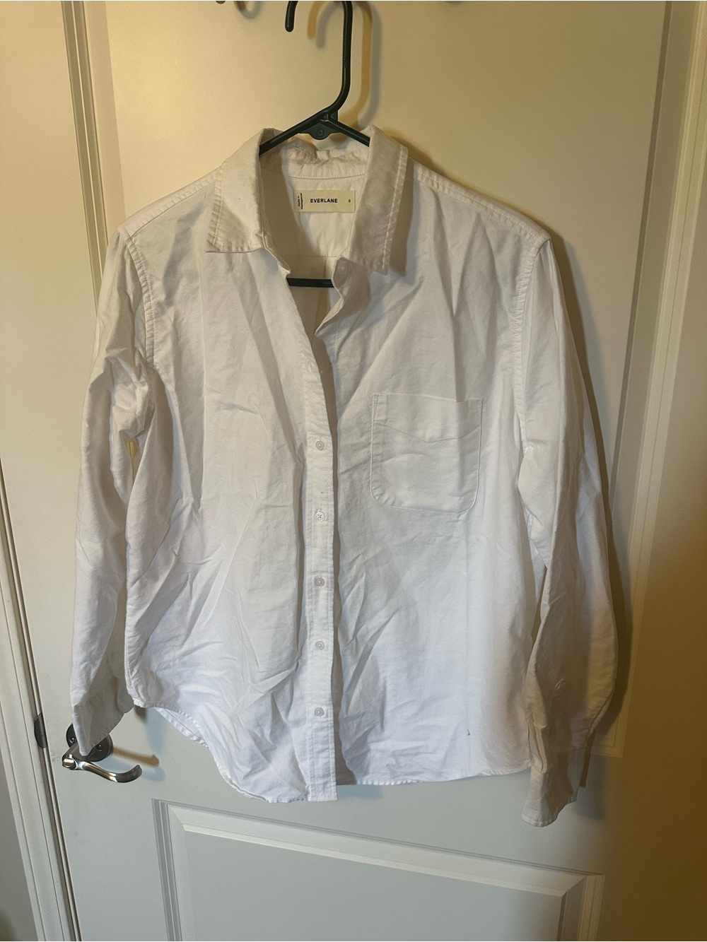 Everlane White Collared Button-Front Shirt